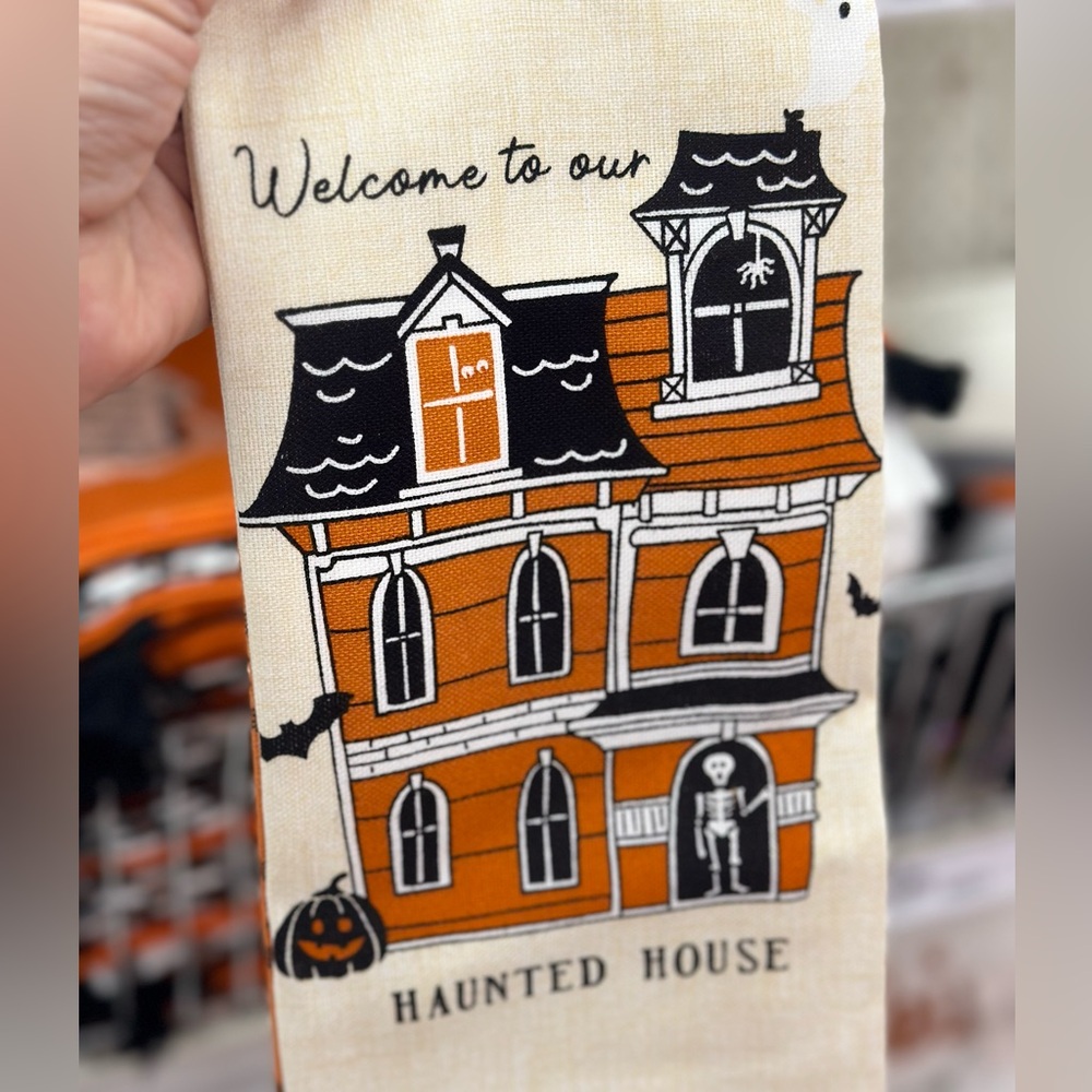 Target Bullseye Halloween kitchen towels